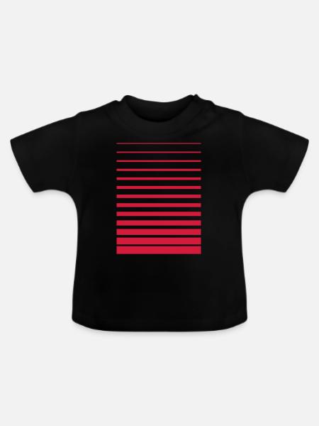 gerade Linien - Baby Bio-T-Shirt mit Rundhals - Schwarz