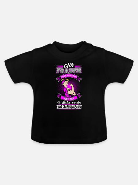 Malerin - Beste Frauen - Baby Bio-T-Shirt mit Rundhals - Schwarz