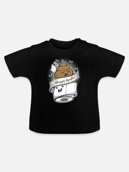 immer zusammen - Baby Bio-T-Shirt mit Rundhals - Schwarz