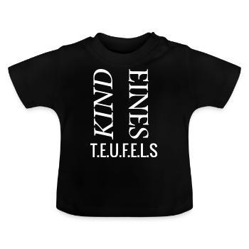 Child of a Devil - Baby Organic T-Shirt with Round Neck - black - Front
