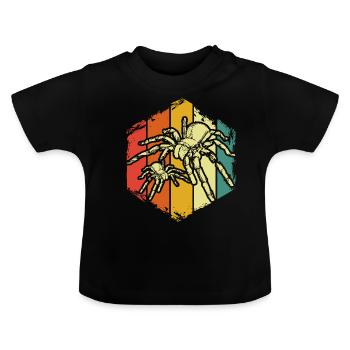 Phobie des araignées araignées - T-shirt bio col rond Bébé - noir - Devant