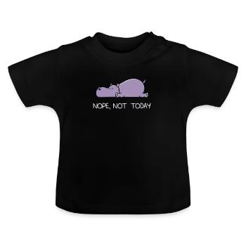 Cadeau drôle de cheval de Nil de cheval d'hippo paresseux - T-shirt bio col rond Bébé - noir - Devant