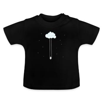 Nuages balançoire de rêve balançoire dans le ciel - T-shirt bio col rond Bébé - noir - Devant