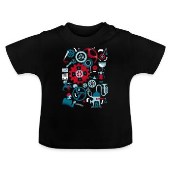 Machine musicale - T-shirt bio col rond Bébé - noir - Devant