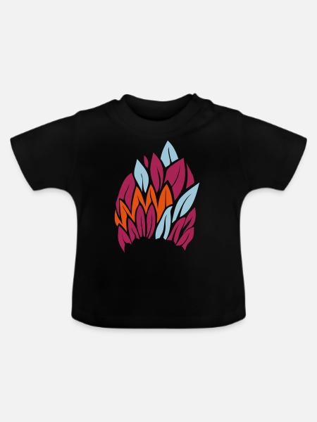 Federn - Baby Bio-T-Shirt mit Rundhals - Schwarz