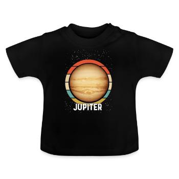 Planet Jupiter - Baby Bio-T-Shirt mit Rundhals - Schwarz - Vorne