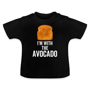 I'm With The Avocado - Baby Organic T-Shirt with Round Neck - black - Front