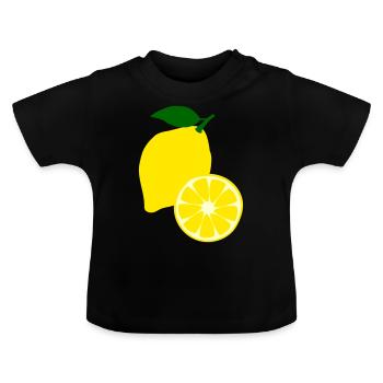 Lemon fruit - Baby Bio-T-Shirt mit Rundhals - Schwarz - Vorne