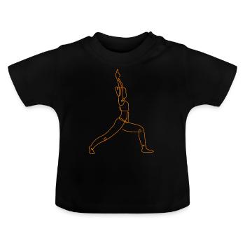 3 Sanchalanasana Yoga | 6. Flamme GoldRubin - Baby Bio-T-Shirt mit Rundhals - Schwarz - Vorne