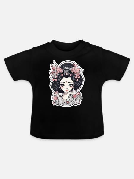 Geisha - Baby Bio-T-Shirt mit Rundhals - Schwarz