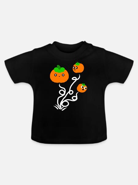 Niedliche Halloween Kürbisse. - Baby Bio-T-Shirt mit Rundhals - Schwarz