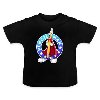 Bleistift-Mann - Baby Bio-T-Shirt mit Rundhals - Schwarz - Vorne