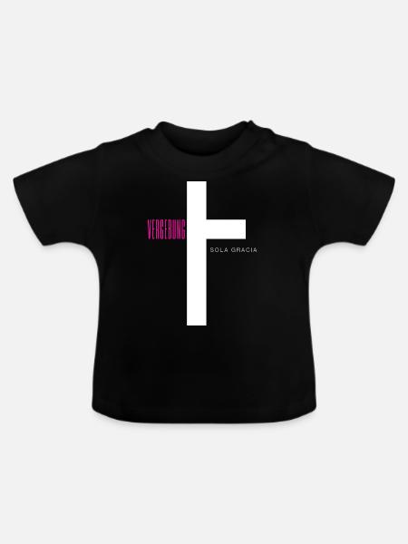Vergebung Front - Baby Bio-T-Shirt mit Rundhals - Schwarz