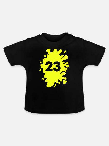 klecks 23 - Baby Bio-T-Shirt mit Rundhals - Schwarz