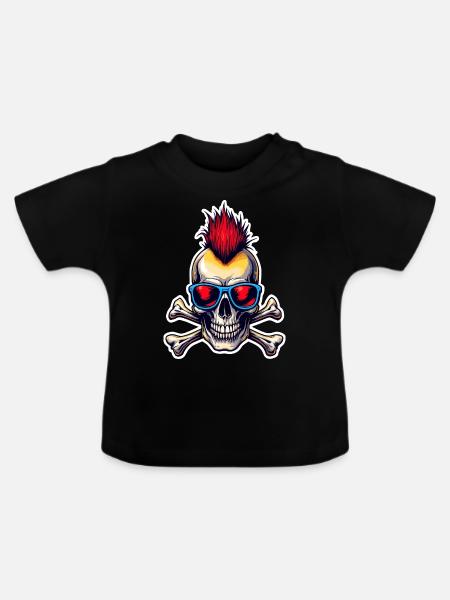 Punked - Baby Bio-T-Shirt mit Rundhals - Schwarz