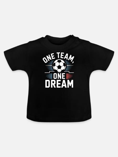 ONE TEAM ONE DREAM - Baby Bio-T-Shirt mit Rundhals - Schwarz
