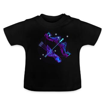 Schuetze Sagittarius Zodiac Sternzeichen - Baby Bio-T-Shirt mit Rundhals - Schwarz - Vorne