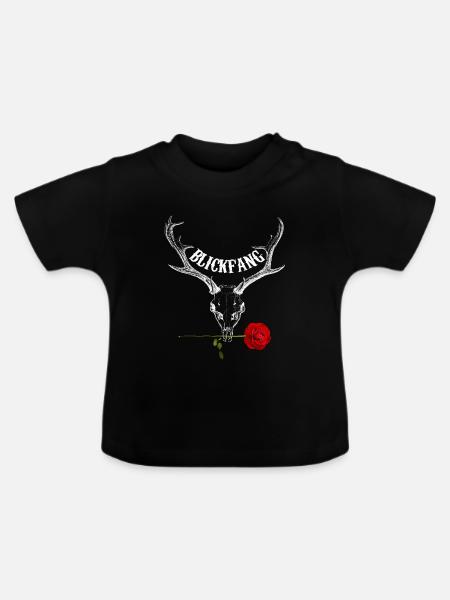 BLICKFANG Wild Rose - Baby Bio-T-Shirt mit Rundhals - Schwarz