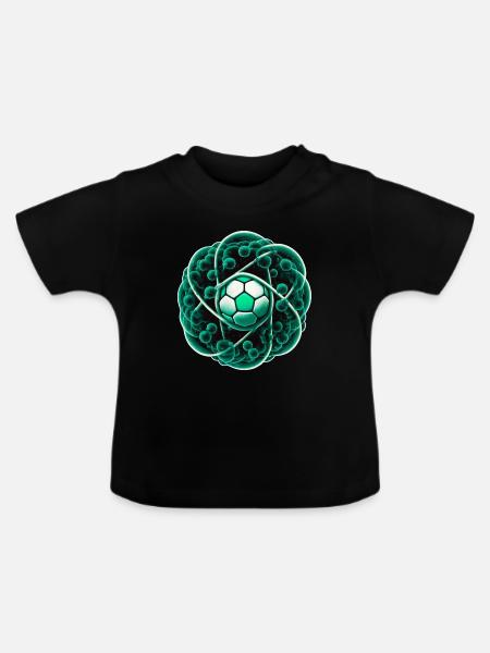 Fußball 02 - Baby Bio-T-Shirt mit Rundhals - Schwarz