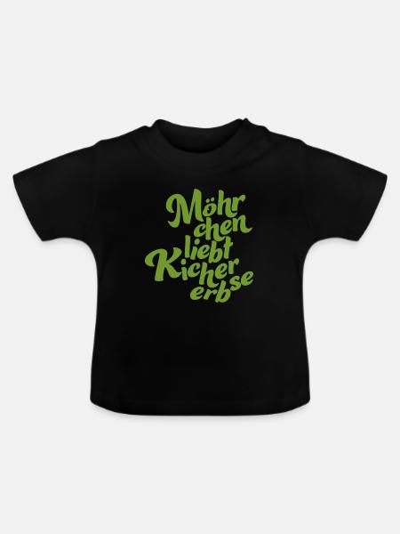 Logo without background green - Baby Bio-T-Shirt mit Rundhals - Schwarz