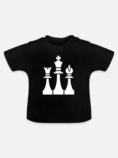 Schachfiguren Zeichnung - Baby Bio-T-Shirt mit Rundhals - Schwarz