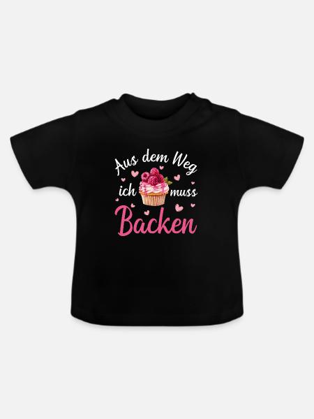 Backen Bäcker Bäckerin - Baby Bio-T-Shirt mit Rundhals - Schwarz