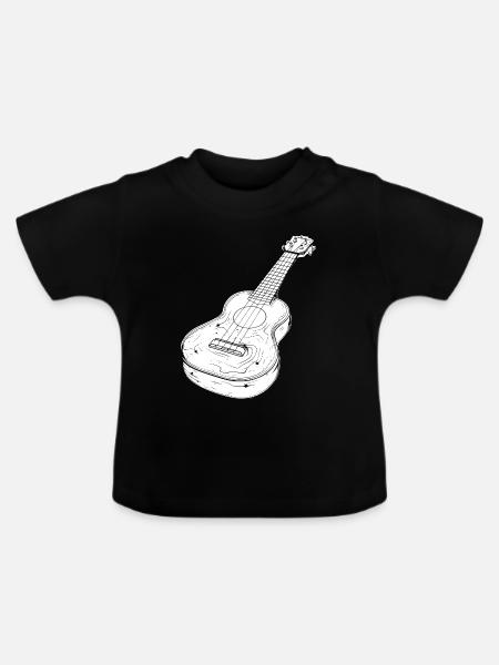 Ukulele Zeichnung - Baby Bio-T-Shirt mit Rundhals - Schwarz