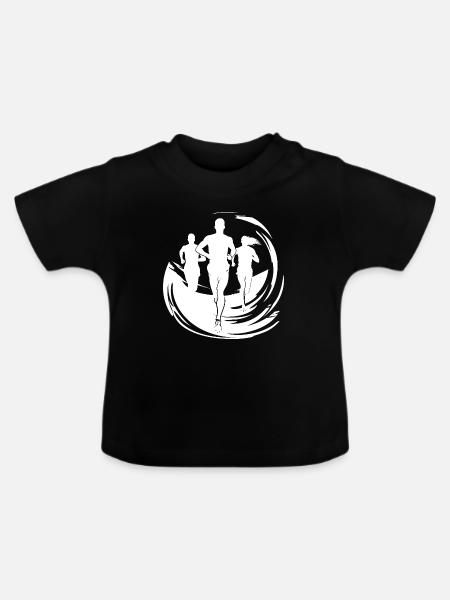 Läufer Zeichnung - Baby Bio-T-Shirt mit Rundhals - Schwarz