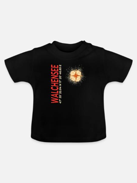 Walchensee - Baby Bio-T-Shirt mit Rundhals - Schwarz