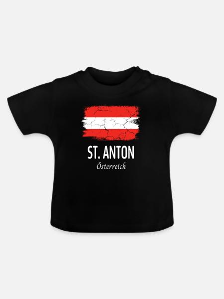 St. Anton - Baby Bio-T-Shirt mit Rundhals - Schwarz