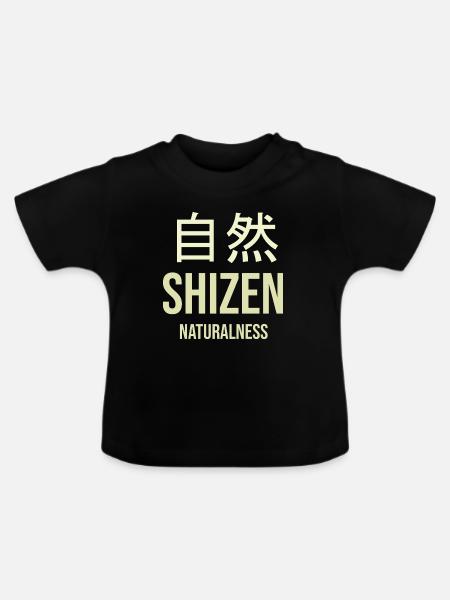 Natur Zen SHIZEN - Baby Bio-T-Shirt mit Rundhals - Schwarz