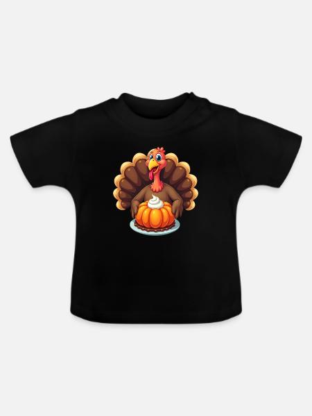 Thanksgiving Lustiger Thanksgiving Truthahn - Baby Bio-T-Shirt mit Rundhals - Schwarz