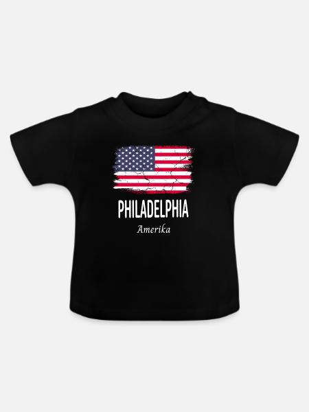 Philadelphia - Baby Bio-T-Shirt mit Rundhals - Schwarz