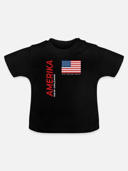 New Orleans - Baby Bio-T-Shirt mit Rundhals - Schwarz