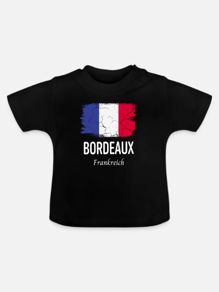 Bordeaux - Baby Bio-T-Shirt mit Rundhals - Schwarz