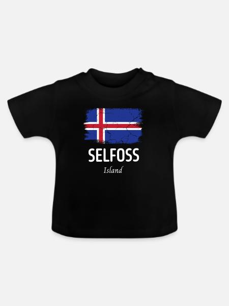 Selfoss - Baby Bio-T-Shirt mit Rundhals - Schwarz