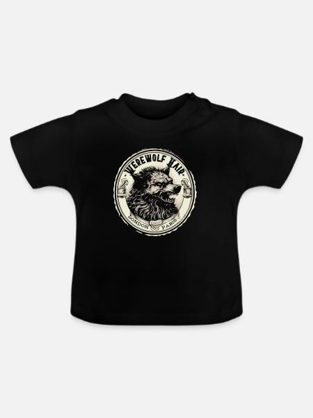 Werwolf Kopf Münzemblem - Baby Bio-T-Shirt mit Rundhals - Schwarz