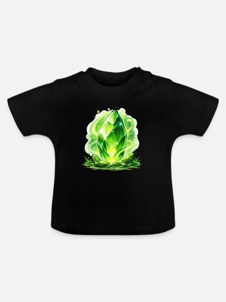 Grüner Kristallzauber - Baby Bio-T-Shirt mit Rundhals - Schwarz