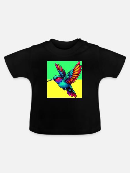Kolibri - Baby Bio-T-Shirt mit Rundhals - Schwarz
