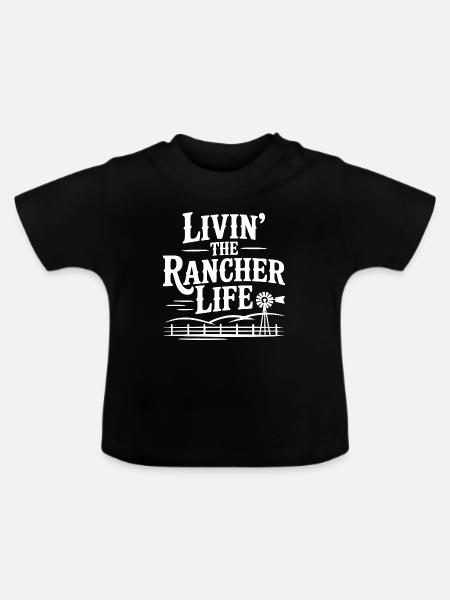 Das Leben als Rancher - Baby Bio-T-Shirt mit Rundhals - Schwarz
