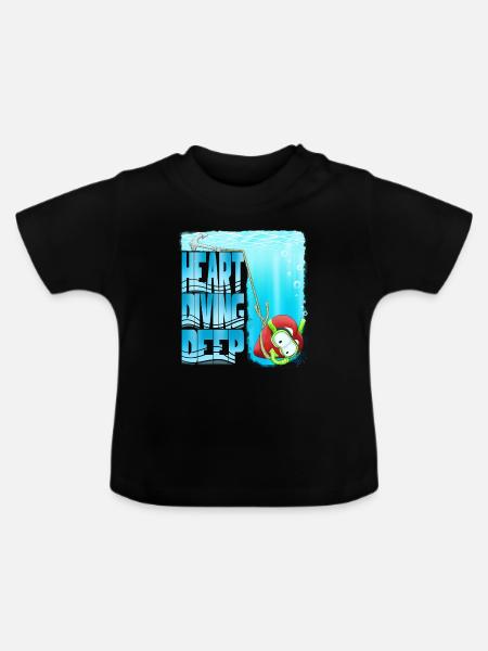 Herztauchen: Tiefes Unterwasserabenteuer - Baby Bio-T-Shirt mit Rundhals - Schwarz