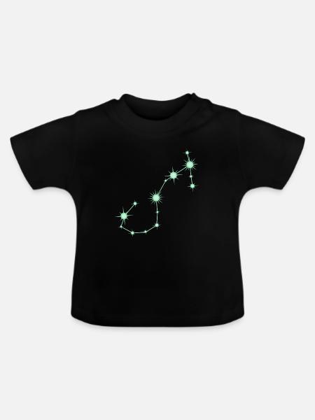 Skorpionstern, Sternbild, Tierkreiszeichen Grün - Baby Bio-T-Shirt mit Rundhals - Schwarz
