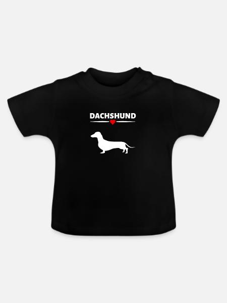 Dachshund - Baby Bio-T-Shirt mit Rundhals - Schwarz