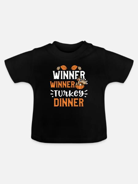 Winner Winner Turkey Dinner - Baby Bio-T-Shirt mit Rundhals - Schwarz
