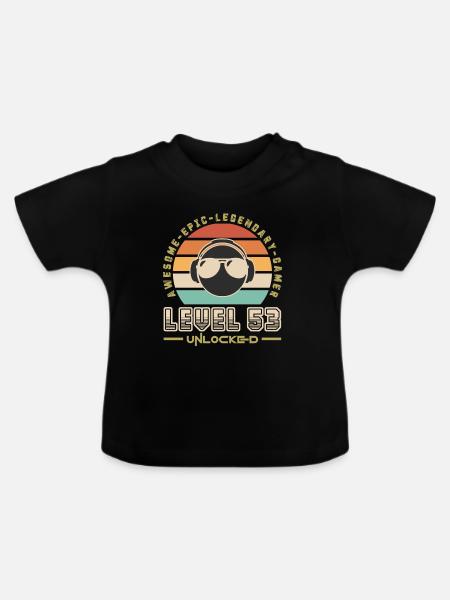 Stufe 53 - Baby Bio-T-Shirt mit Rundhals - Schwarz