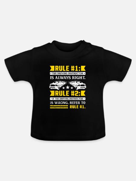 Driving Instructor Rules - Baby Bio-T-Shirt mit Rundhals - Schwarz