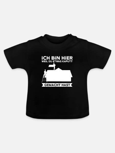 Dachdecker Beruf Dachdeckerei Geschenk - Baby Bio-T-Shirt mit Rundhals - Schwarz