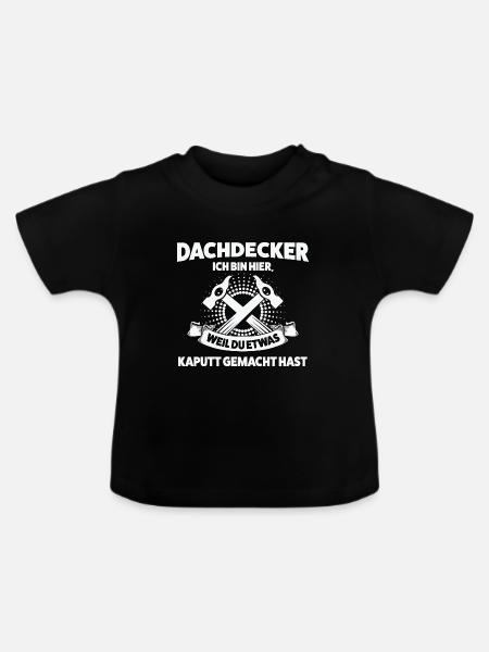 Dachdecker Beruf Dachdeckerei Geschenk - Baby Bio-T-Shirt mit Rundhals - Schwarz