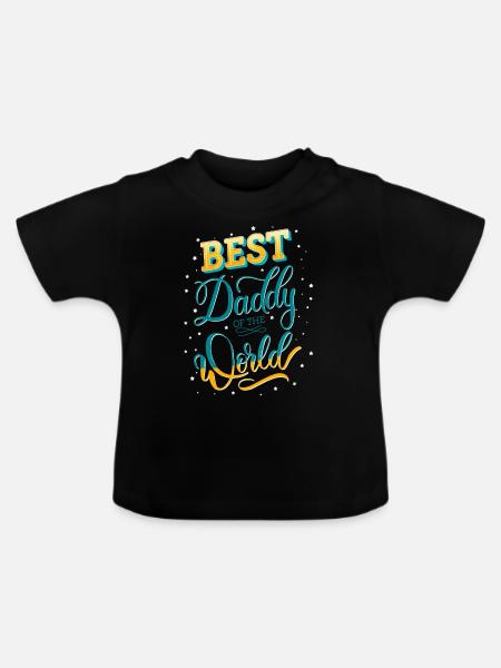 Bester Daddy - Baby Bio-T-Shirt mit Rundhals - Schwarz