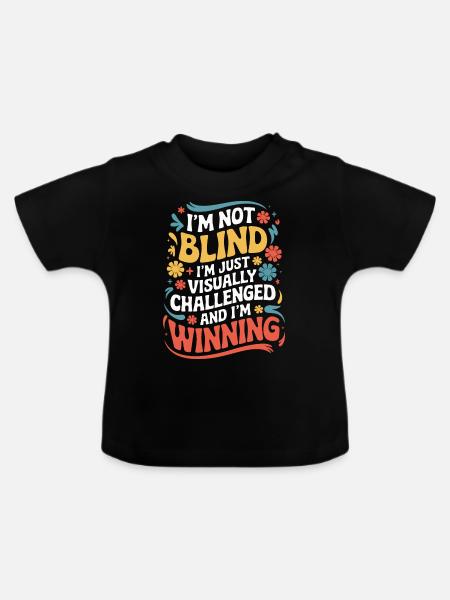 Blinde Blindheit Sehbehinderte Menschen - Baby Bio-T-Shirt mit Rundhals - Schwarz
